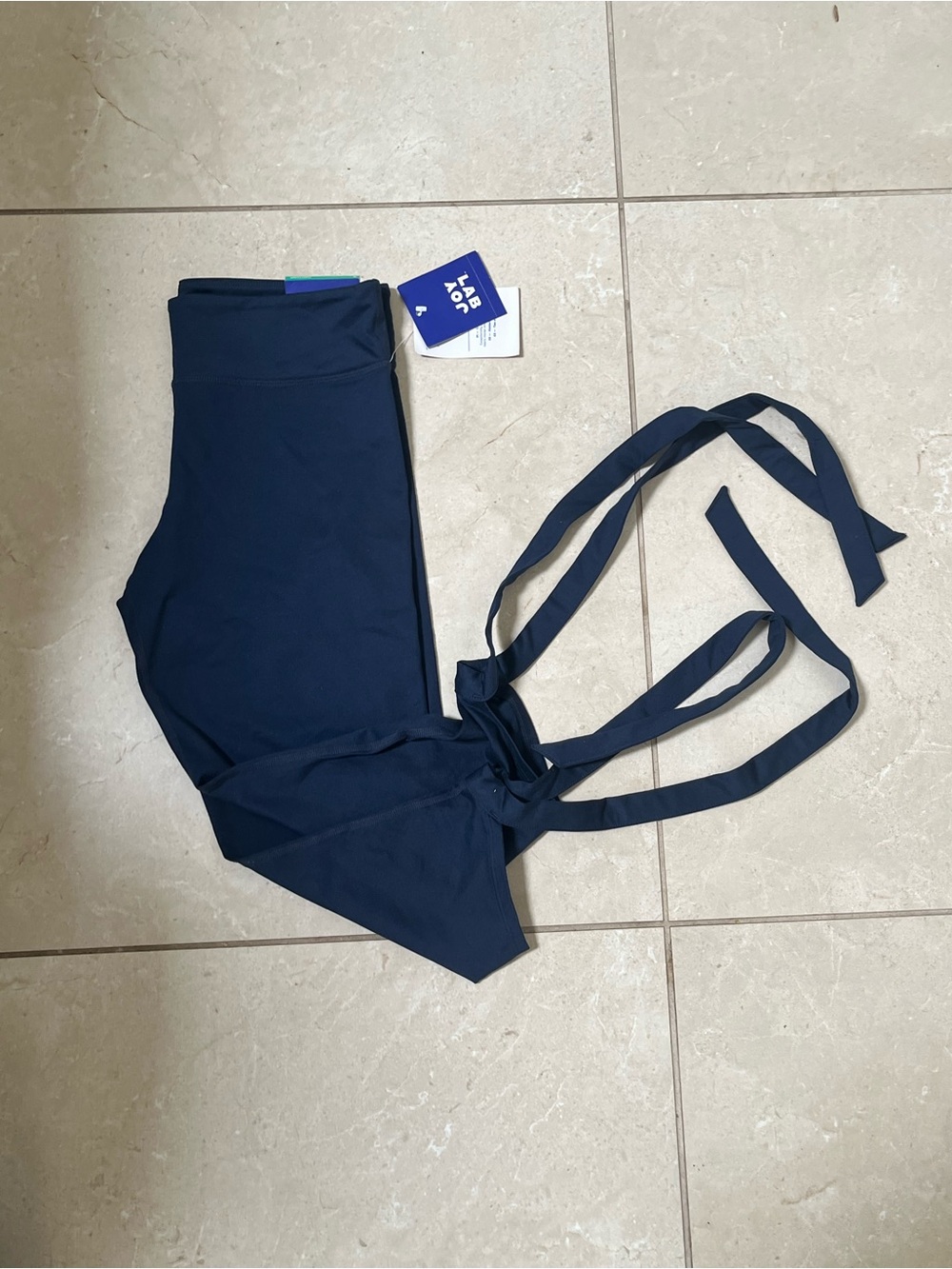NWT JOY LAB Blue Capri Workout Pants 
 with Long Ties